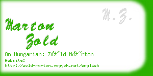 marton zold business card